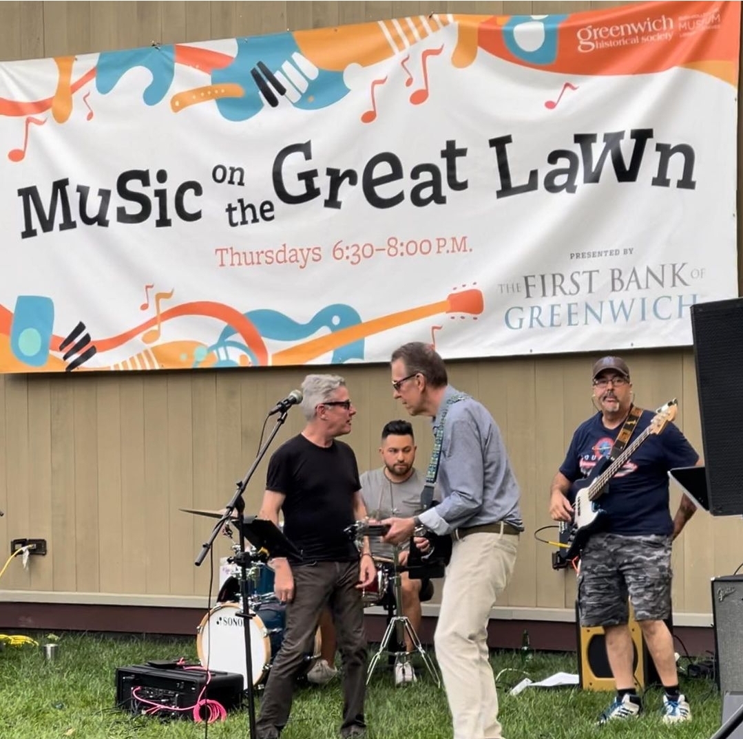Musicians play at a bank sponsored event