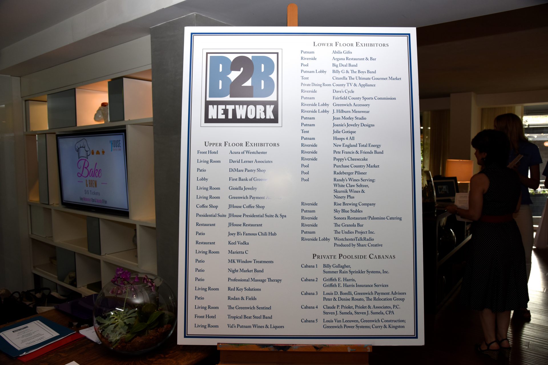 A poster detailing the various B2B Network Exhibitions and their locations