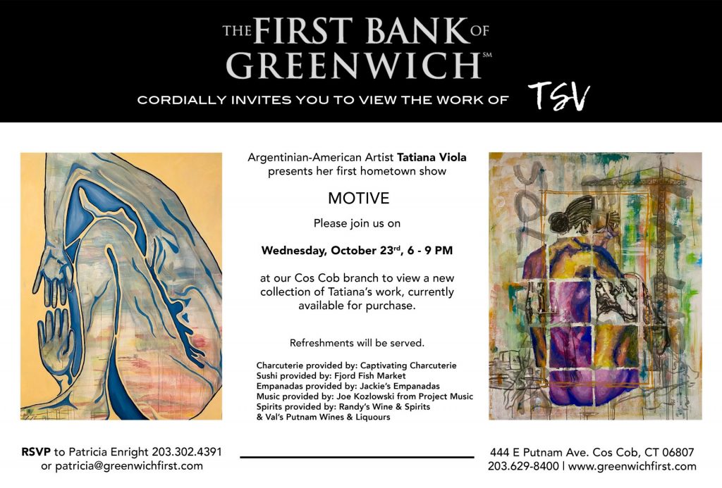 Image depicting the invitation for TSV's art show "Motive".