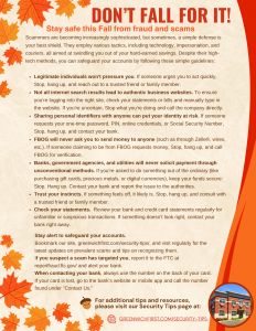 Infographic PDF image of a Fall-themed cybersecurity guideline.